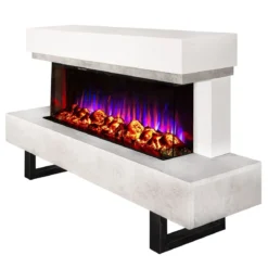 Caminetto Elettrico Moderno 1500W da Pavimento Fiamma 3D Multicolore