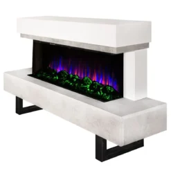 Caminetto Elettrico Moderno 1500W da Pavimento Fiamma 3D Multicolore