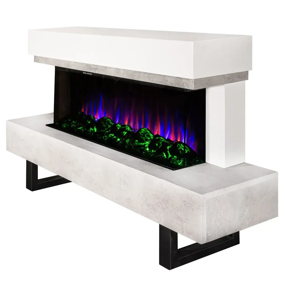 Caminetto Elettrico Moderno 1500W da Pavimento Fiamma 3D Multicolore