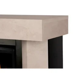 Caminetto Elettrico 1500W Moderno Beige con 60 Colori LED e Termostato