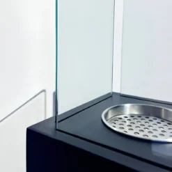 Camino a Bioetanolo a Colonna 110cm Nero 3kW da Giardino Moderno