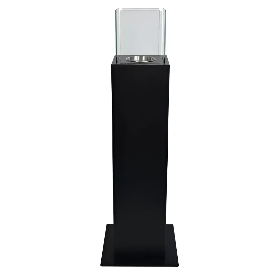 Camino a Bioetanolo a Colonna 110cm Nero 3kW da Giardino Moderno