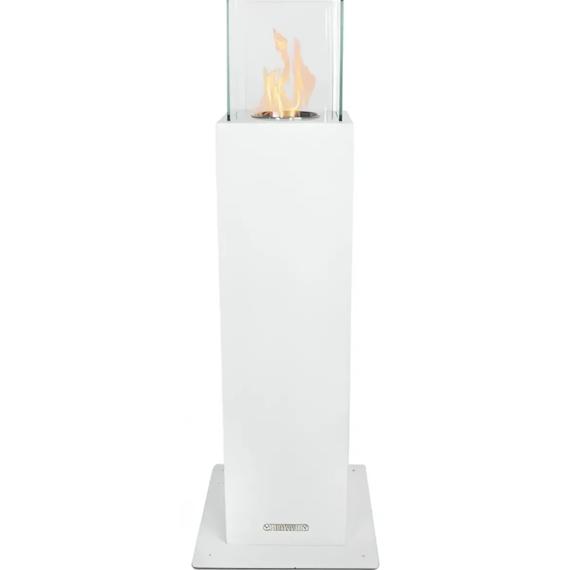 Camino a Bioetanolo a Colonna 110cm Bianco 3kW da Giardino Moderno