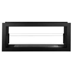 Camino a Bioetanolo Bifacciale 1,5L Nero da Parete 90x40 cm Acciaio
