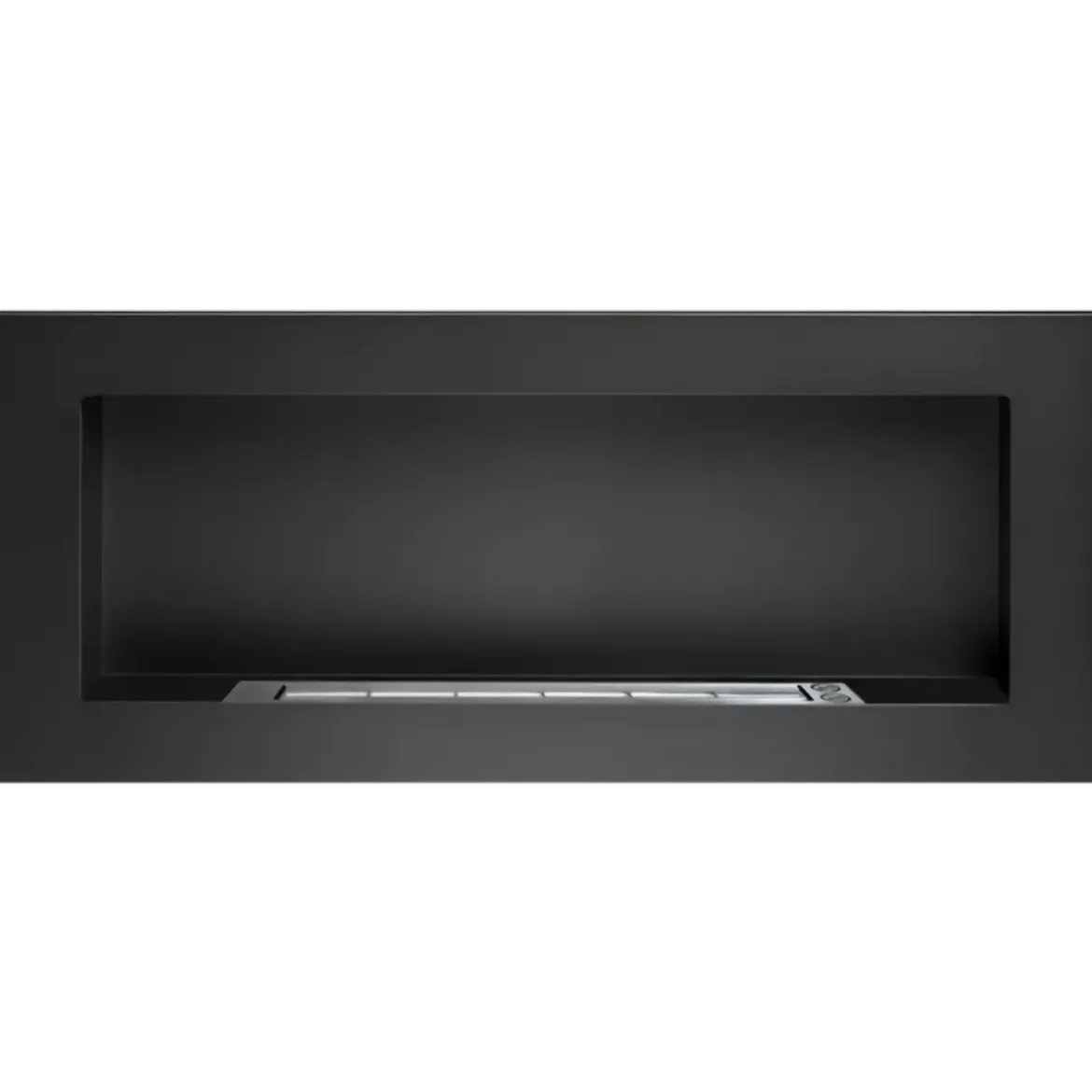 Camino a Bioetanolo da Incasso 2,5kW Nero in Acciaio Inox 90x12x40 cm
