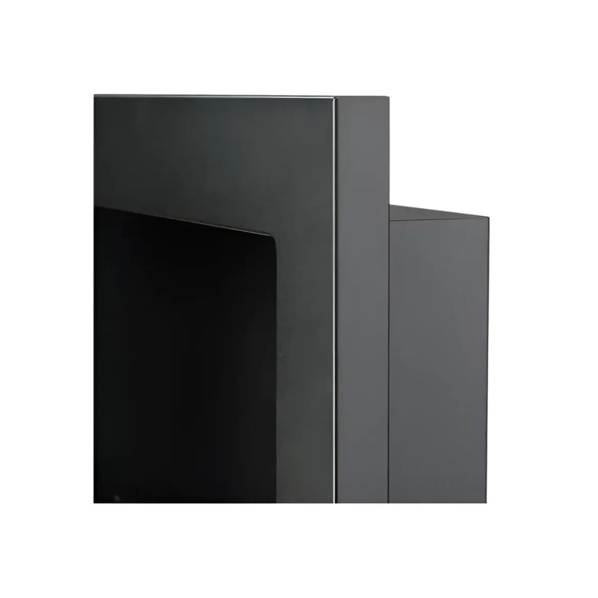 Camino a Bioetanolo da Incasso 2,5kW Nero in Acciaio Inox 90x12x40 cm