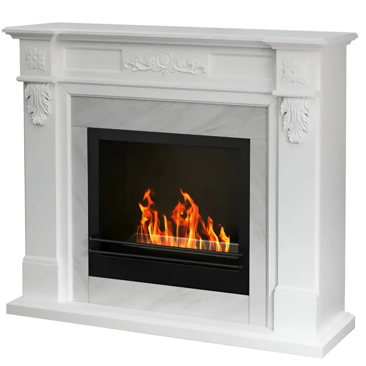 Camino a Bioetanolo da Interno 1,8L Bianco Effetto Marmo 3,4 kW