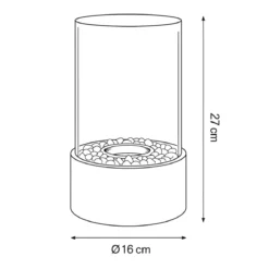 Camino a Bioetanolo da Tavolo Oro con Vetro e Acciaio 27cm