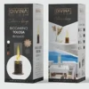 Camino a Bioetanolo da Tavolo Nero Oro Ø20 in Acciaio con Vetro Arredo