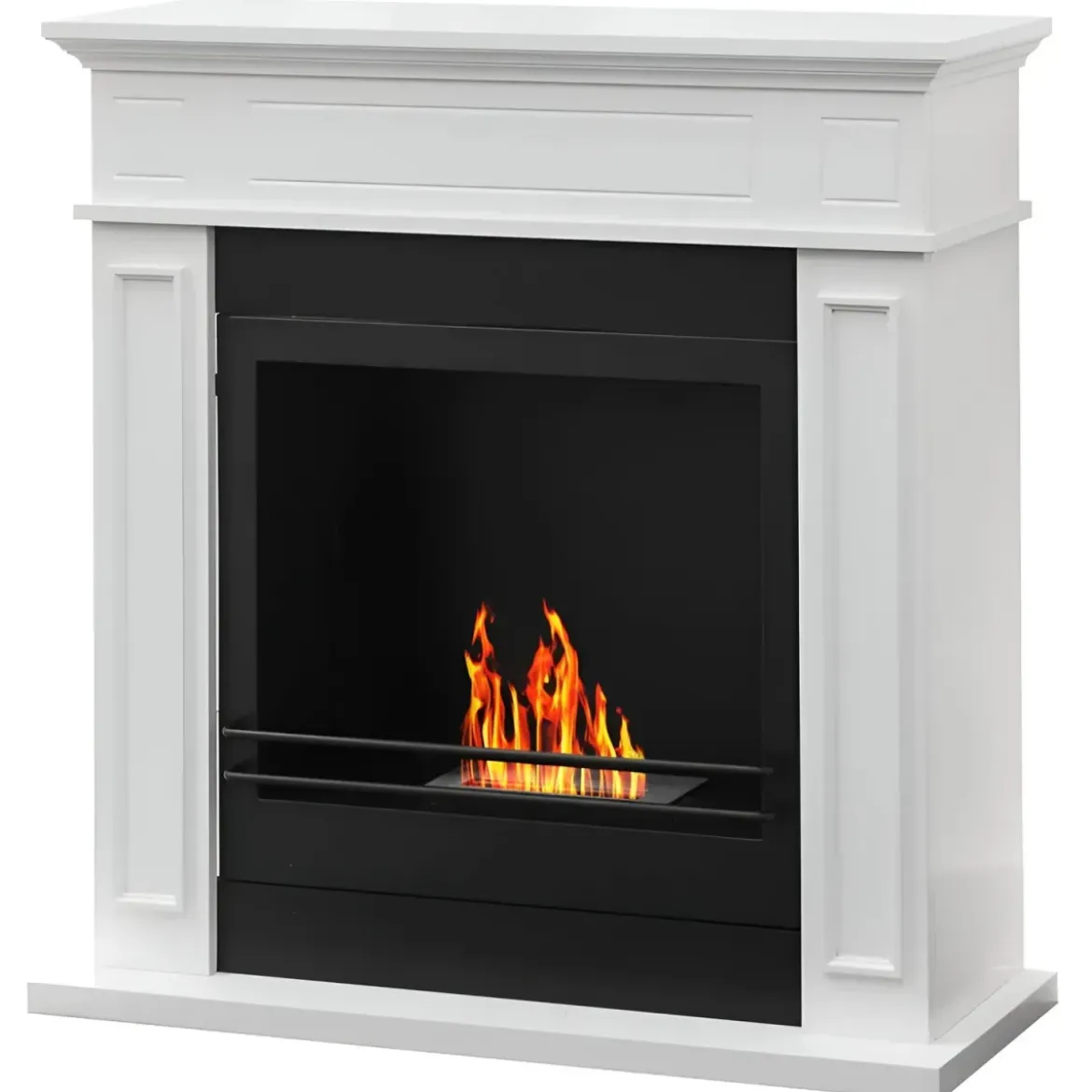Camino a Bioetanolo 3,4 kW da Pavimento 1,2L Bianco in Legno MDF