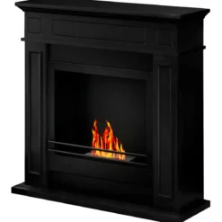 Camino a Bioetanolo 3,4 kW da Pavimento 1,2L Nero in Legno MDF
