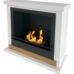 Camino a Bioetanolo 3,4 kW da Soggiorno 1,2L in Legno MDF Bianco