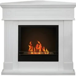Camino a Bioetanolo 1,8L Angolare da Pavimento Bianco 3,4 kW Legno MDF