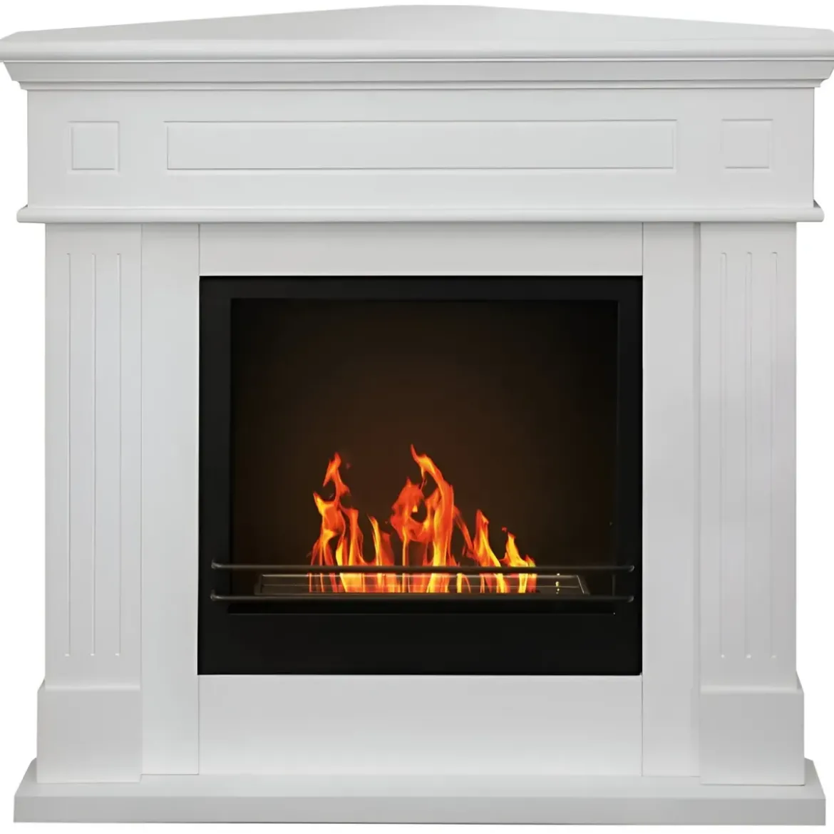 Camino a Bioetanolo 1,8L Angolare da Pavimento Bianco 3,4 kW Legno MDF