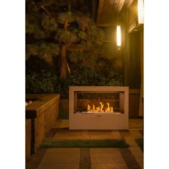 Camino a Bioetanolo 4,5L Bianco da Appoggio 4kW da Interno Esterno