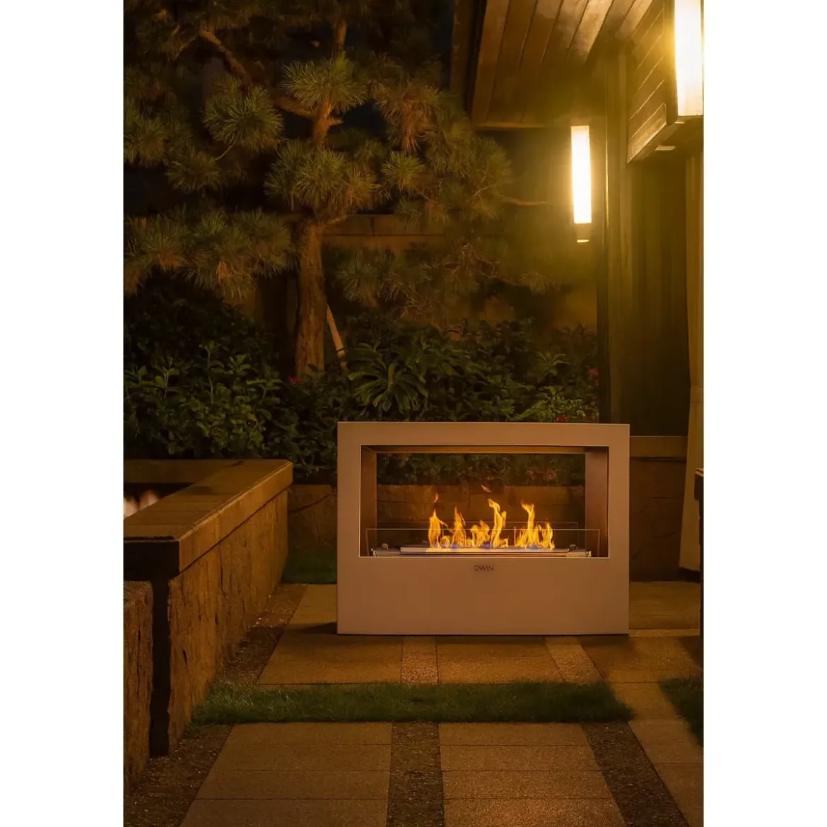 Camino a Bioetanolo 4,5L Bianco da Appoggio 4kW da Interno Esterno