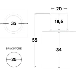 Camino a Bioetanolo 1,5L Corda Beige Cilindro Ø35 da Pavimento Moderno