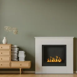 Camino a Bioetanolo 1,8L da Soggiorno 3,4 kW in Legno Bianco Venato