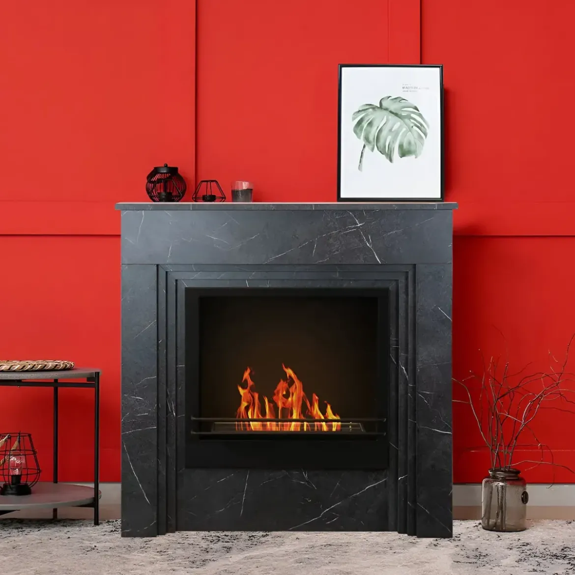 Camino a Bioetanolo 1,8L da Terra 3,4 kW in Legno Effetto Marmo Nero