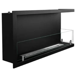 Camino a Bioetanolo 1,5L Nero Angolare a Destra da Incasso 90x45 cm