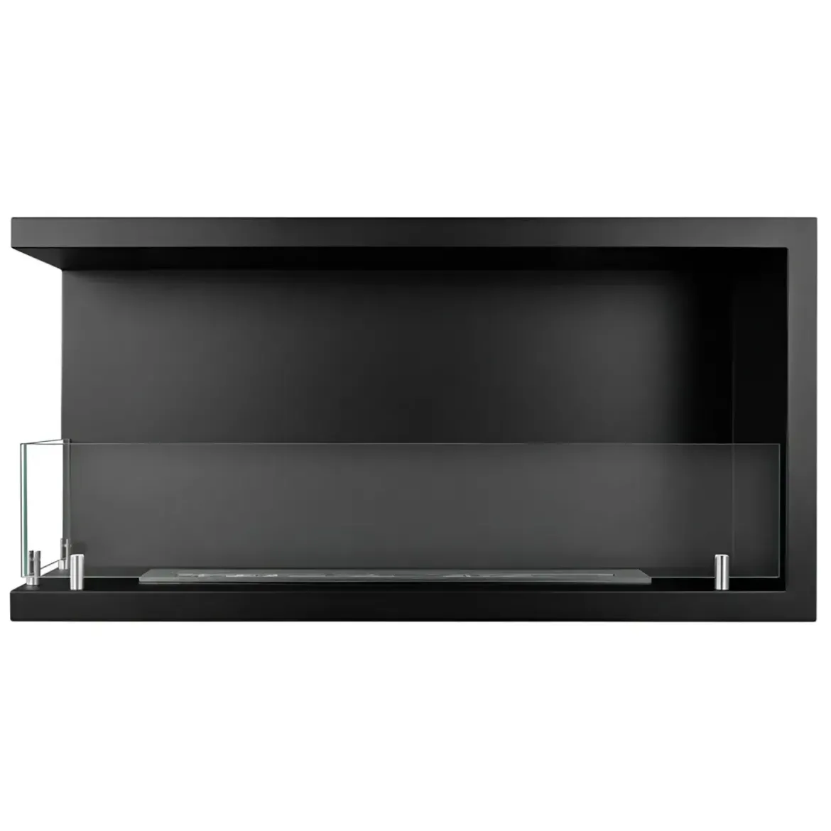 Camino a Bioetanolo 1,5L Nero Angolare a Sinistra da Incasso 90x45 cm