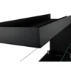 Camino a Bioetanolo 1,5L Nero da Parete 90x50 cm Vetro 3 Lati Aperti