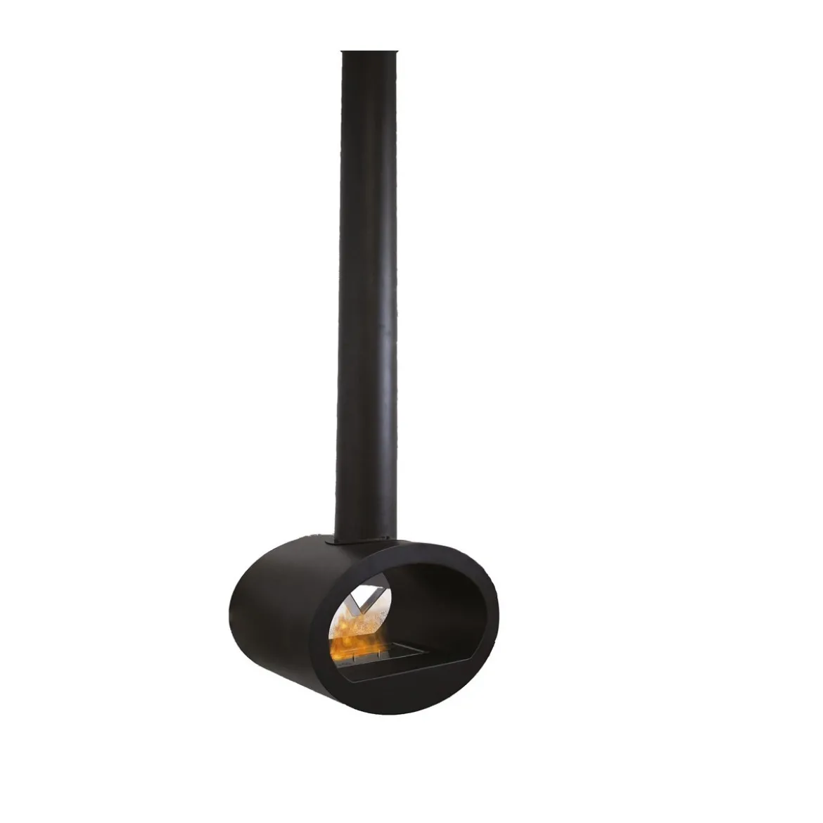 Camino a Bioetanolo Nero Sospeso da Soffitto 2 kw Bifacciale