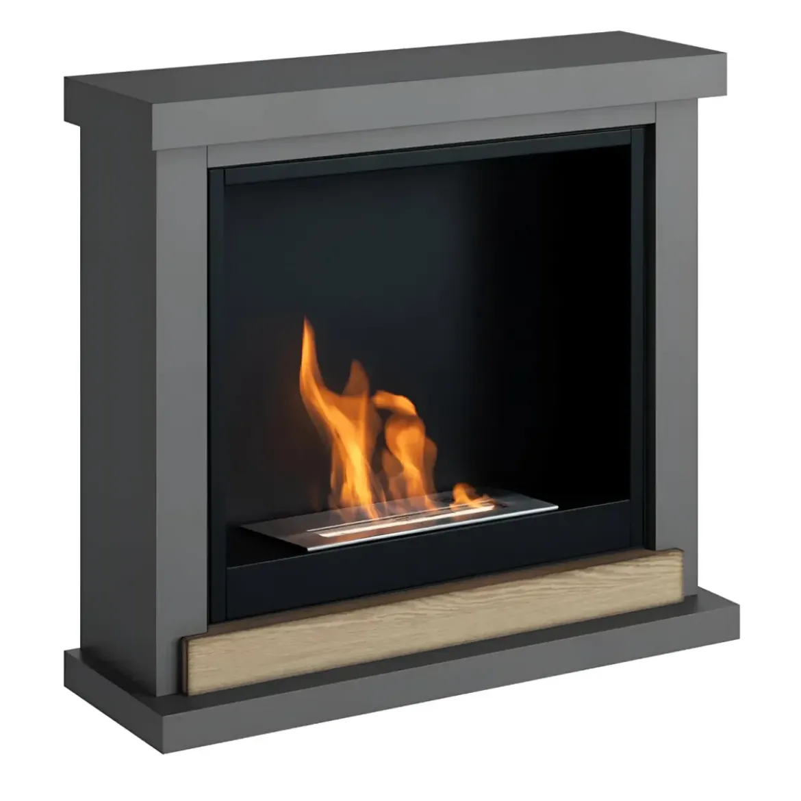 Camino a Bioetanolo TAGU FreeFlame Hagen Grigio Dettaglio Legno
