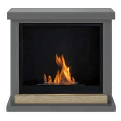 Camino a Bioetanolo TAGU FreeFlame Hagen Grigio Dettaglio Legno
