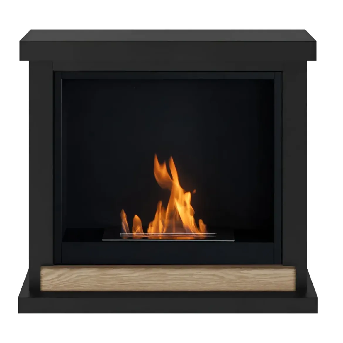 Camino a Bioetanolo TAGU FreeFlame Hagen Nero Dettaglio Legno