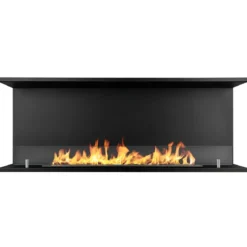Camino a Bioetanolo Trifacciale da Incasso 120x45 cm 1,25L Nero 3kW