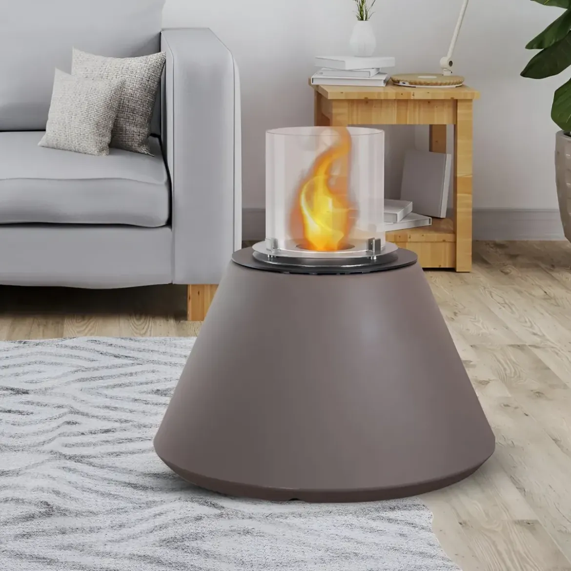 Camino Bioetanolo 1,5L Cono Ø60 Tortora da Terra da Interno Esterno