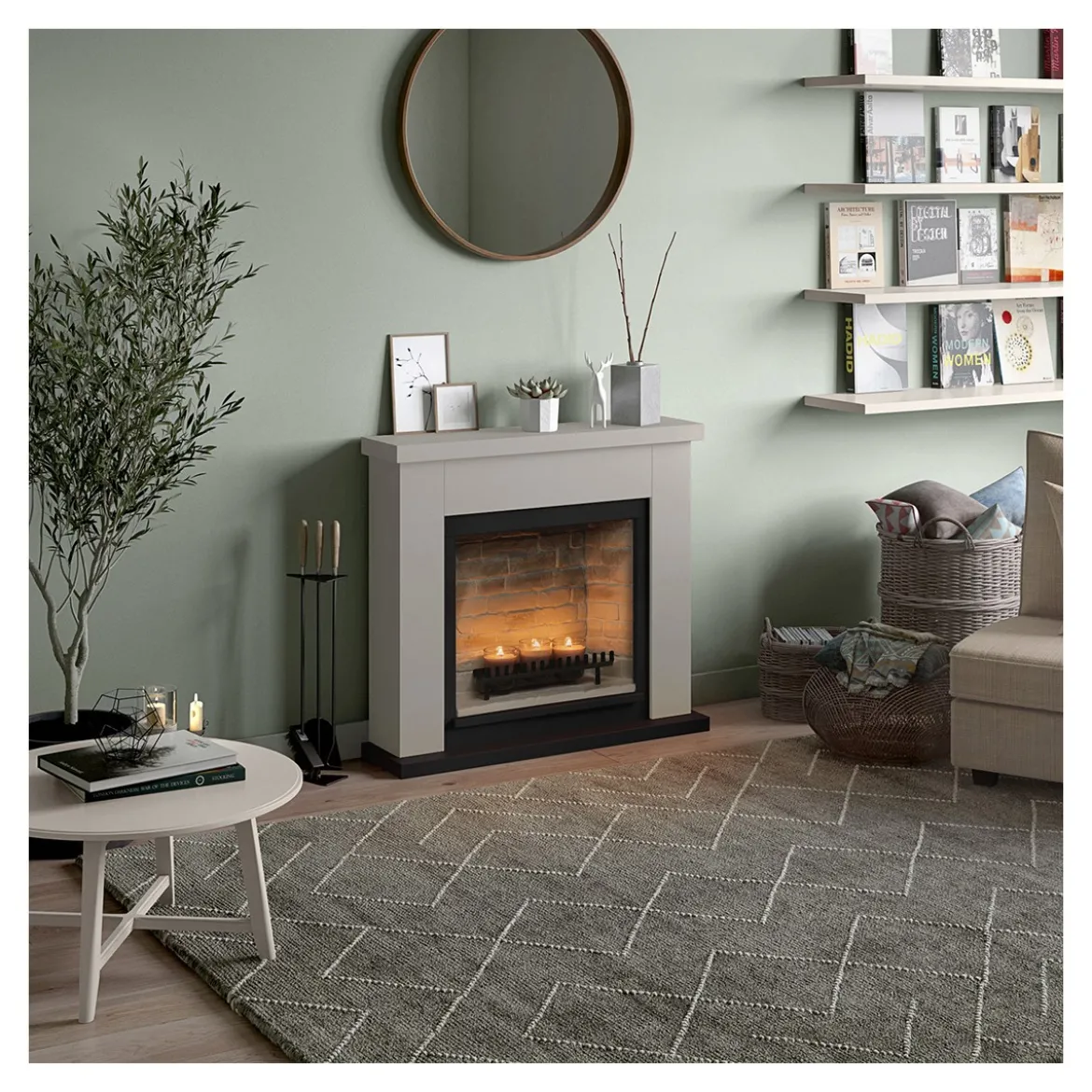 Camino da Arredo a Candele TAGU ZenFlame Frode Beige