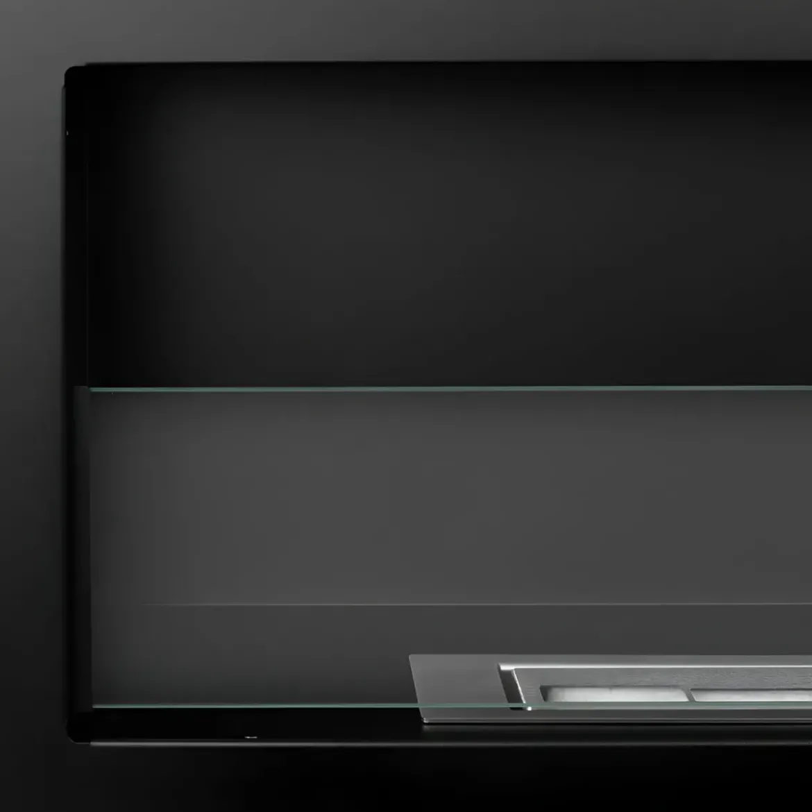 Camino Ecologico Bioetanolo 120x40 cm da Incasso a Parete Nero 3kW