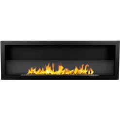 Camino Ecologico Bioetanolo 120x40 cm da Incasso a Parete Nero 3kW