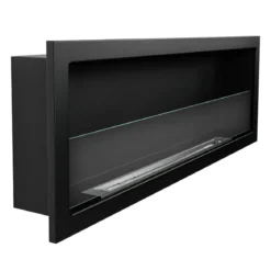 Camino Ecologico Bioetanolo 120x40 cm da Incasso a Parete Nero 3kW