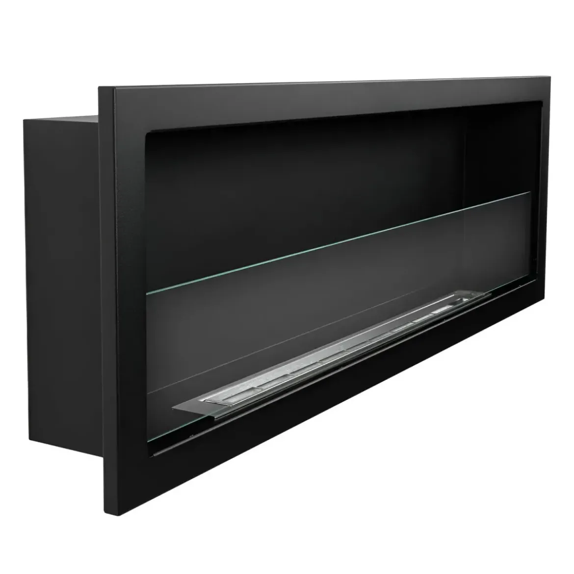 Camino Ecologico Bioetanolo 120x40 cm da Incasso a Parete Nero 3kW