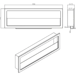 Camino Ecologico Bioetanolo 120x40 cm da Incasso a Parete Nero 3kW