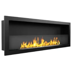 Camino Ecologico Bioetanolo 120x40 cm da Incasso a Parete Nero 3kW