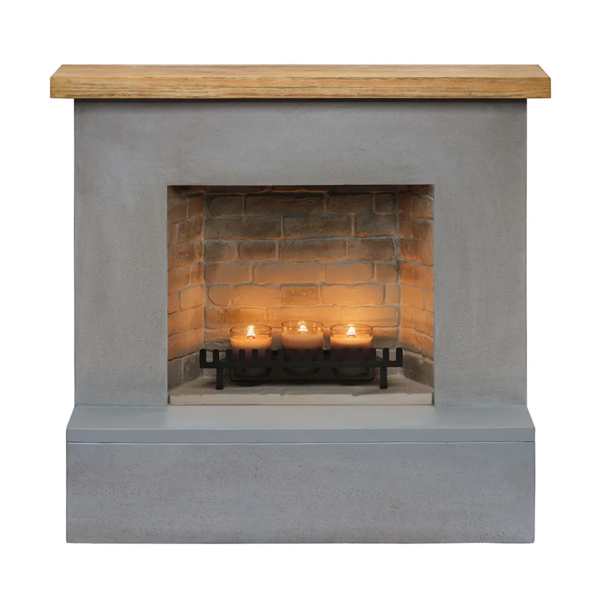 Camino Effetto Cemento a Candele TAGU ZenFlame Rolf Grigio