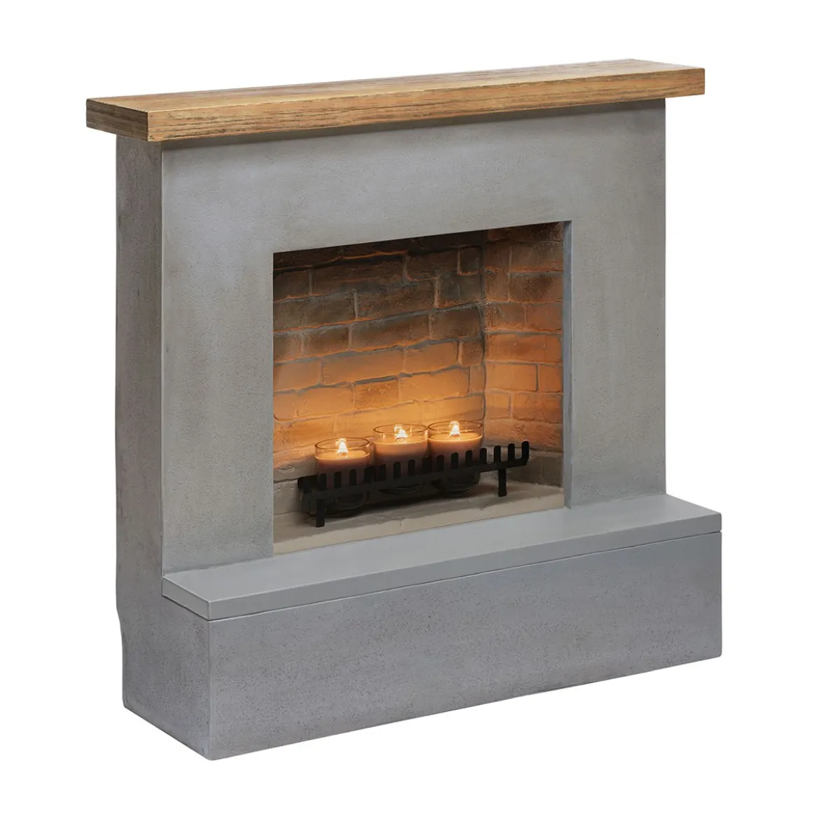 Camino Effetto Cemento a Candele TAGU ZenFlame Rolf Grigio