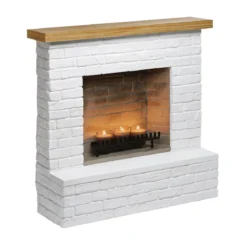 Camino Effetto Mattone a Candele TAGU ZenFlame Rolf Bianco