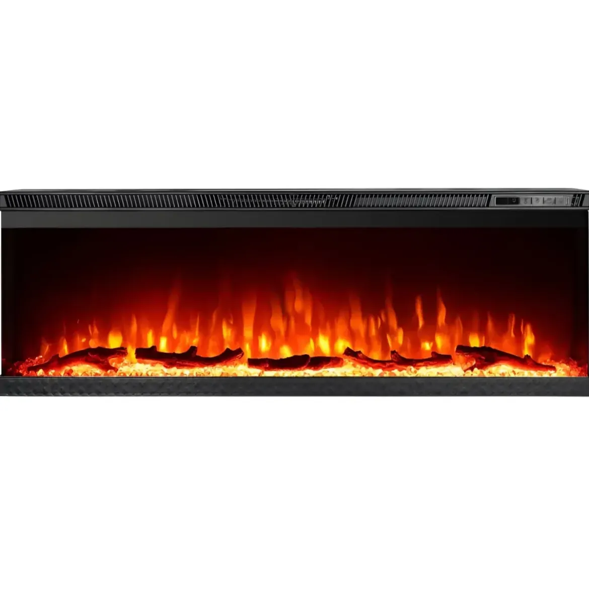Camino Elettrico a Incasso 3 Lati 1500 W Effetto Fiamma Colorata 3D
