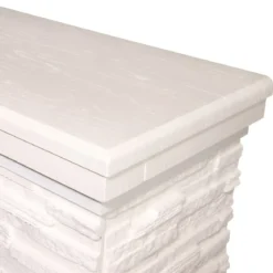 Camino Elettrico Bianco Effetto Pietra 1500W Moderno Fiamma Colorata