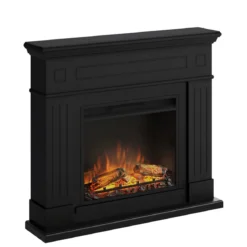 Camino Elettrico con Cornice in Legno Nero Tagu Larsen 1500w e Telecomando