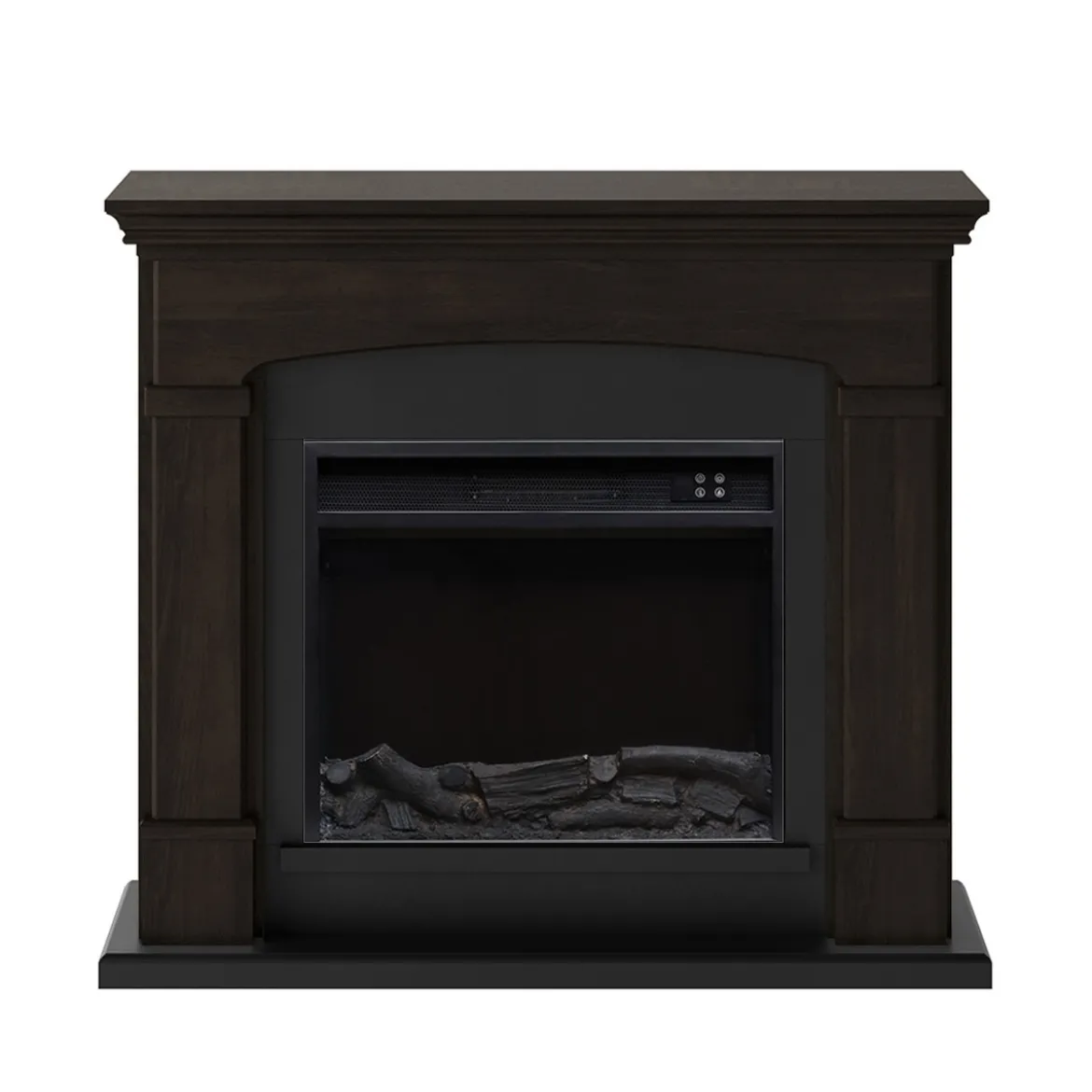 Camino Elettrico con Cornice Legno Wenge da Pavimento Caminetto Terra Programmi