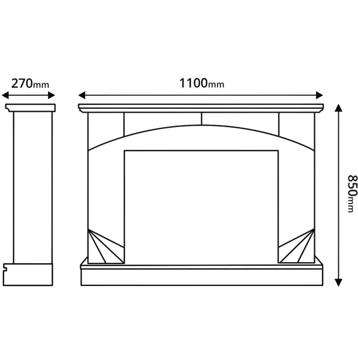 Camino Elettrico con Mantello Legno Noce 1500W Fiamma LED 3 Colori