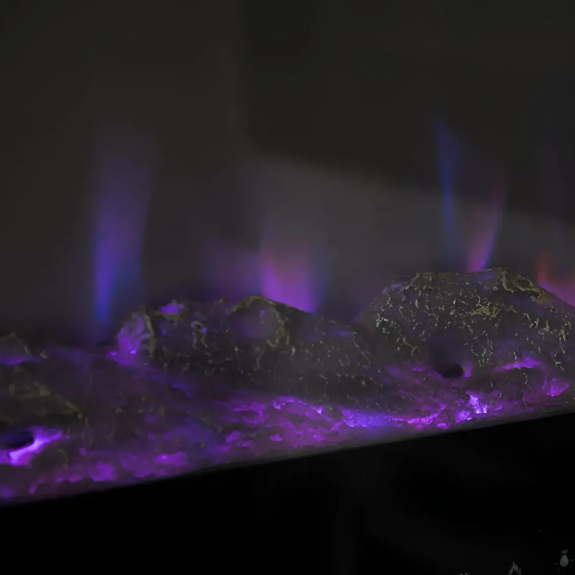 Camino Elettrico da Parete 1500 W Vetro Temperato LED Multicolore