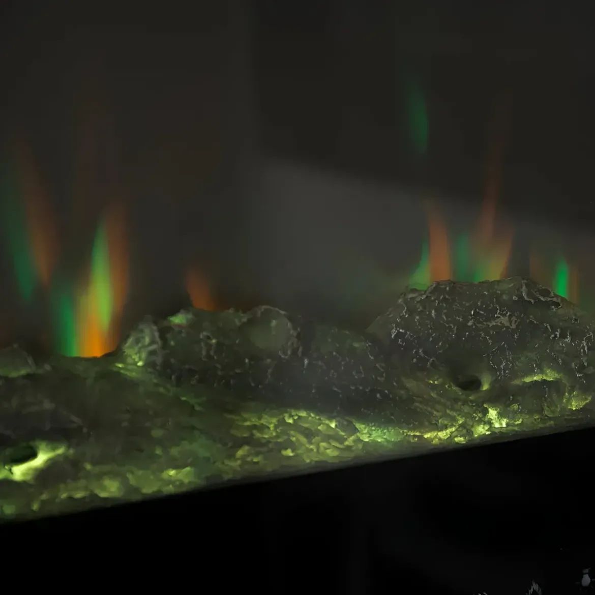 Camino Elettrico da Parete 1500 W Vetro Temperato LED Multicolore