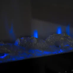 Camino Elettrico da Parete 1500 W Vetro Temperato LED Multicolore
